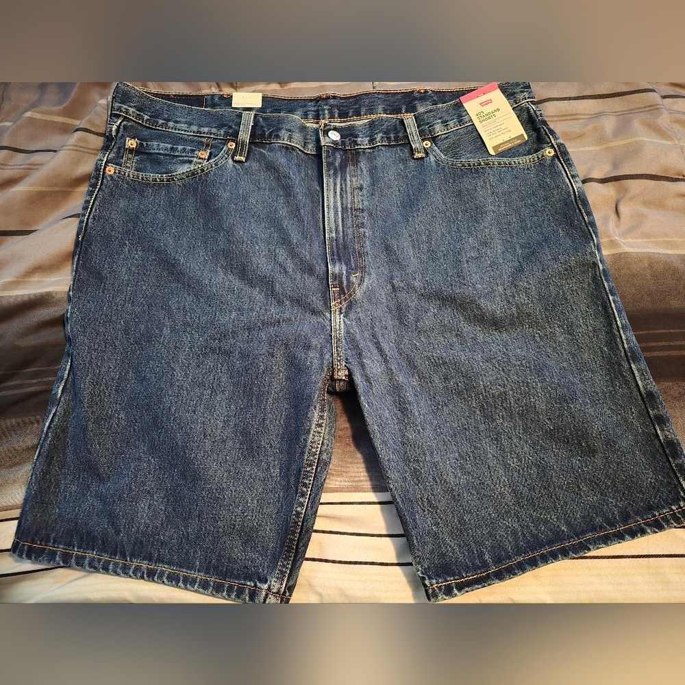Levi 405  Dark Wash Jean Shorts Mens Brand New